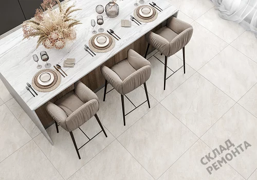 Фото Керамогранит матовый Alma Ceramica Риалто GFU04RLT08R молочный 600*600*9 – купить в Якутске: цена, описание, фото. Интернет-магазин 2