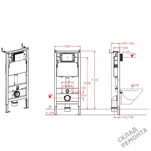 Фото Инсталляция для подвесного унитаза Calypso Beta CS105M без кнопки купить в Якутске: цена, описание, фото. Интернет-магазин 11