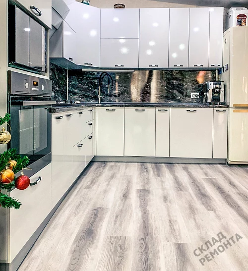 Фото Кухня ДСВ Олива снег – купить в Якутске: цена, описание, фото. Интернет-магазин 4