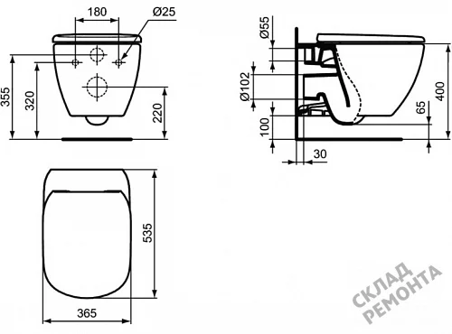 Фото Унитаз подвесной Ideal Standard Tesi T007901 безободковый купить в Якутске: цена, описание, фото. Интернет-магазин 4