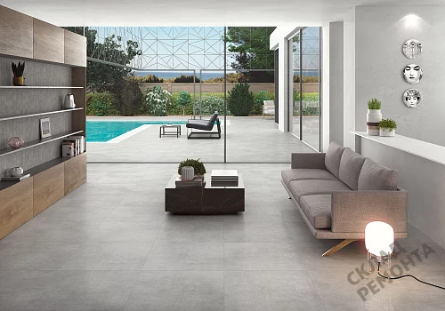 Фото Керамогранит матовый Steppe Ceramics Concrete Grey серый 600*600*9 – купить в Якутске: цена, описание, фото. Интернет-магазин 2