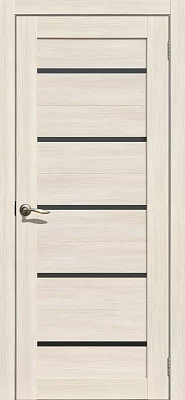 Дверь FlyDoors Ла Стелла 206 ясень снежный, экошпон, черное стекло