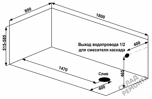 Фото Ванна акриловая Bas Титан-PRO 180*80  купить в Якутске: цена, описание, фото. Интернет-магазин 7