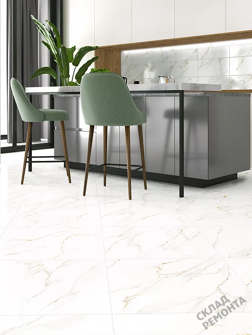 Фото Керамогранит лаппатированный Alma Ceramica Невада GFU04NVD00L белый 600*600*9 – купить в Якутске: цена, описание, фото. Интернет-магазин 1