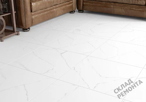 Фото Керамогранит матовый Alma Ceramica Каррара GFU04CRR00R светло-серый 600*600*9 – купить в Якутске: цена, описание, фото. Интернет-магазин 2