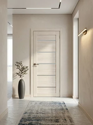 Дверь FlyDoors Ла Стелла 206 ясень снежный, экошпон, матовое стекло