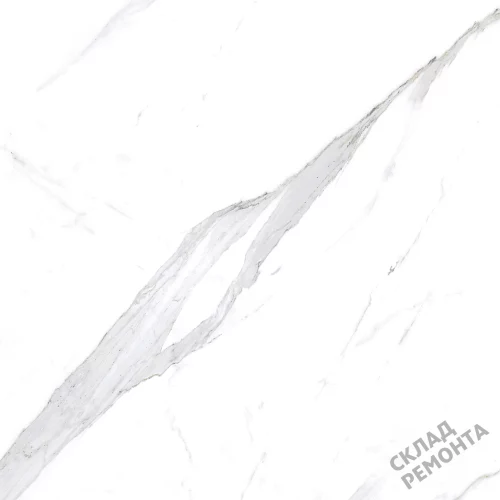 Фото Керамогранит матовый Steppe Ceramics Statuario White белый 600*600*9,5 – купить в Якутске: цена, описание, фото. Интернет-магазин 3