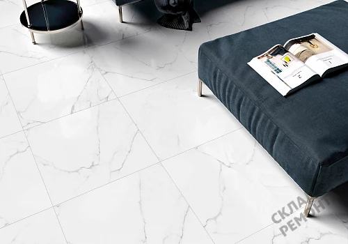 Фото Керамогранит матовый Alma Ceramica Каррара GFU04CRR00R светло-серый 600*600*9 – купить в Якутске: цена, описание, фото. Интернет-магазин 3