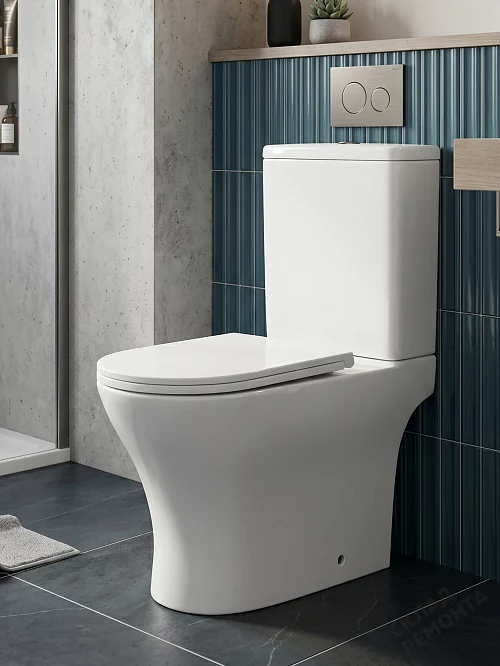 Фото Унитаз компакт напольный Calypso CS4851UQ-TK(OK) безободковый купить в Якутске: цена, описание, фото. Интернет-магазин 1