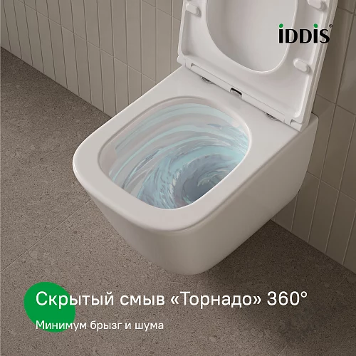Фото Унитаз подвесной Iddis Торр TOQFDSEi25 безободковый купить в Якутске: цена, описание, фото. Интернет-магазин 2