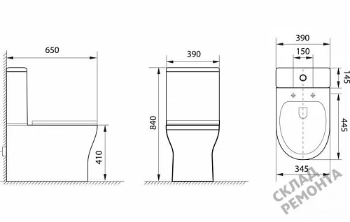 Фото Унитаз напольный Aquanet Roll-C 210764 безободковый купить в Якутске: цена, описание, фото. Интернет-магазин 5